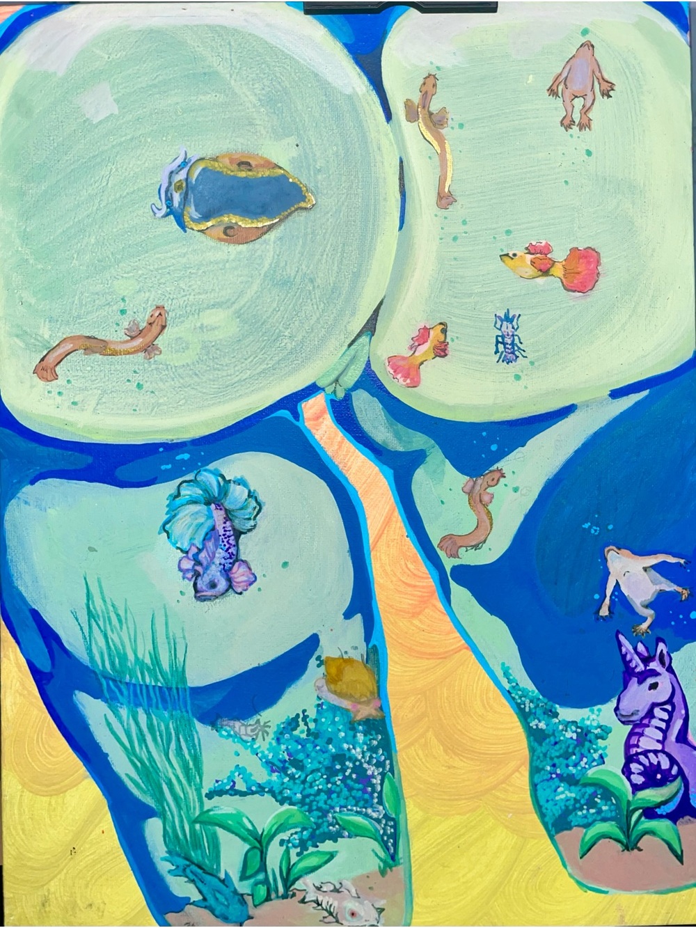 Aquatic Art Decorative Fish Tank Background — Blue & Aqua